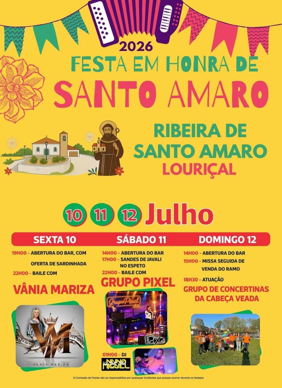 Cartaz Festa em honra de Santo Amaro 2026 - Ribeira de Santo Amaro