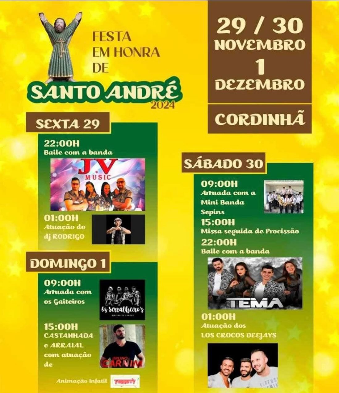 Cartaz Festa em Honra de Santo André 2024 - Cordinhã