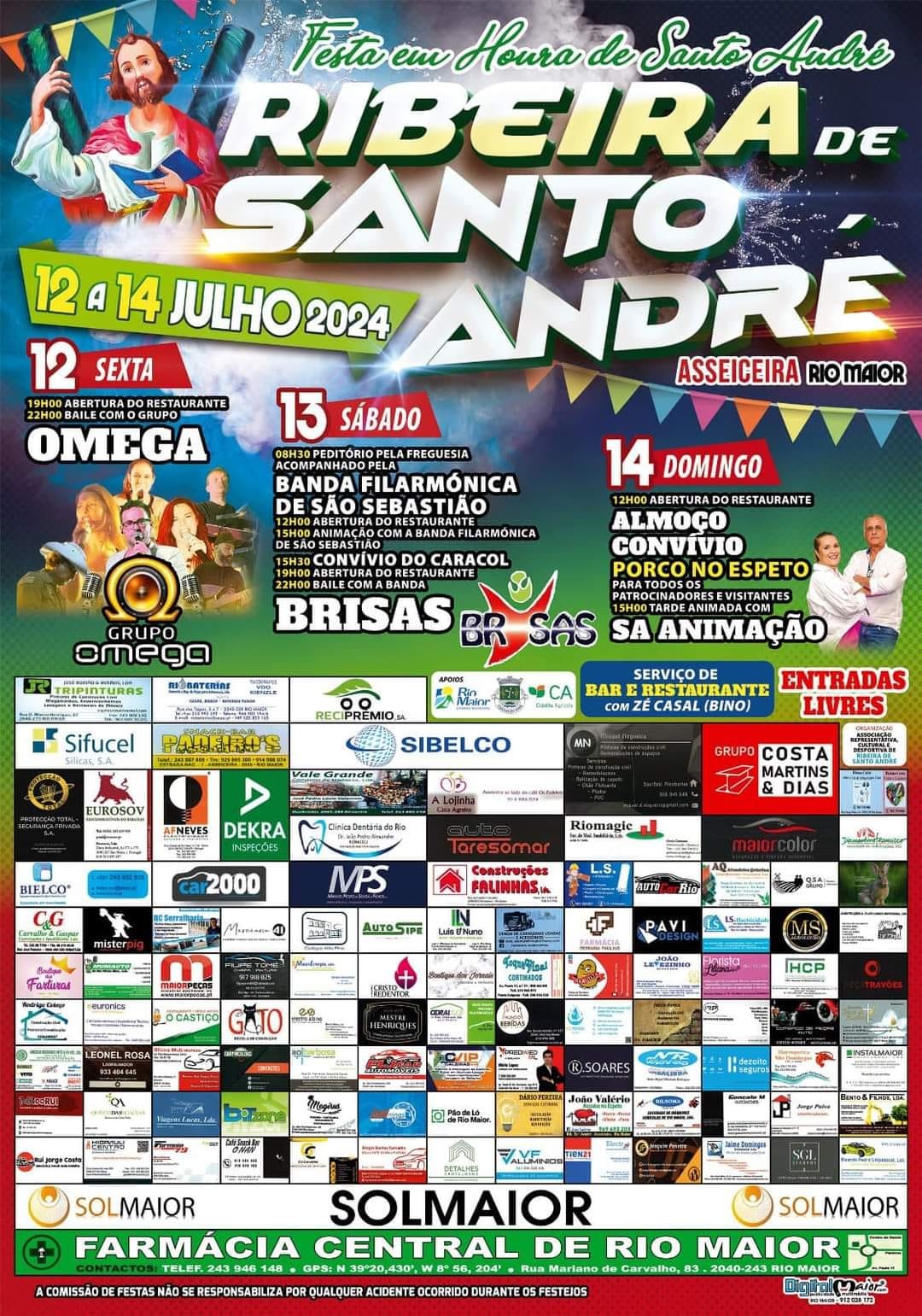 Cartaz Festa em Honra de Santo André 2024 - Ribeira de Santo André