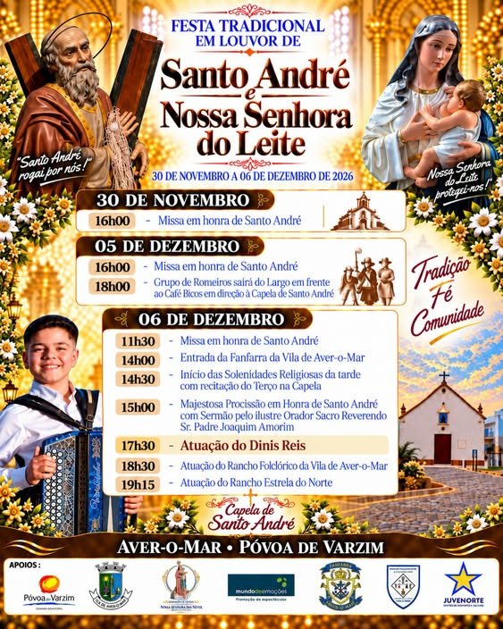 Cartaz Festa em honra de Santo André 2026 - Aver-o-Mar