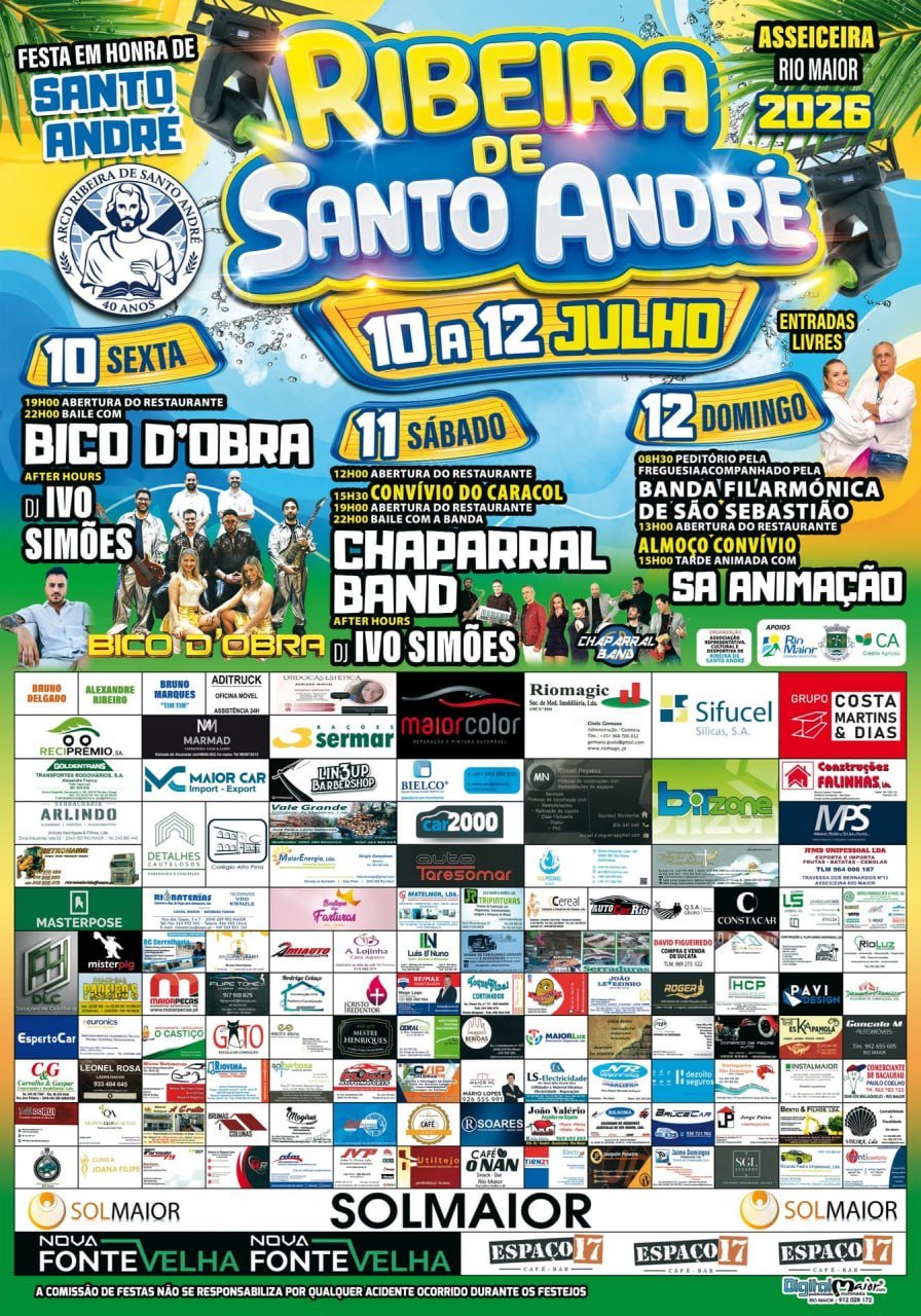 Cartaz Festa em honra de Santo André 2026 - Ribeira de Santo André