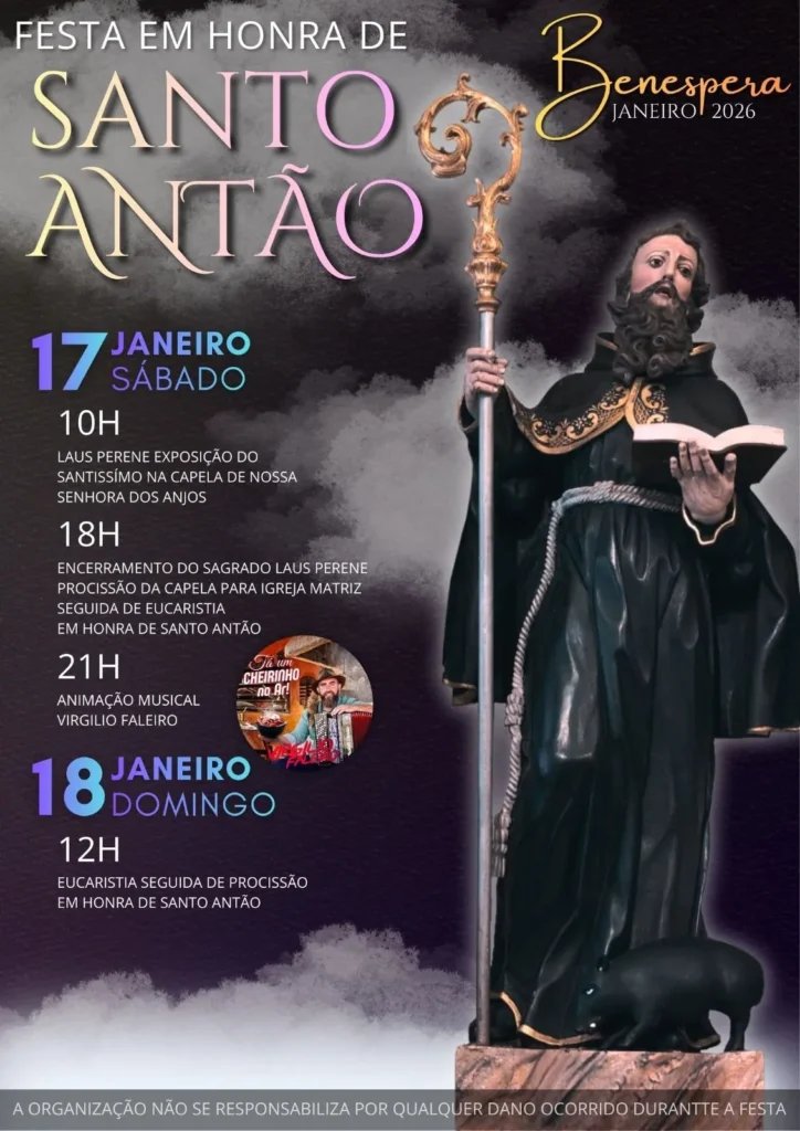 Cartaz Festa em honra de Santo Antão 2026 - Benespera