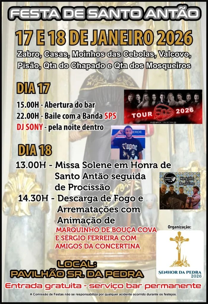 Cartaz Festa em honra de Santo Antão 2026 - Trancoso