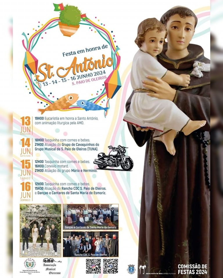 Cartaz Festa em Honra de Santo António 2024 - São Paio de Oleiros