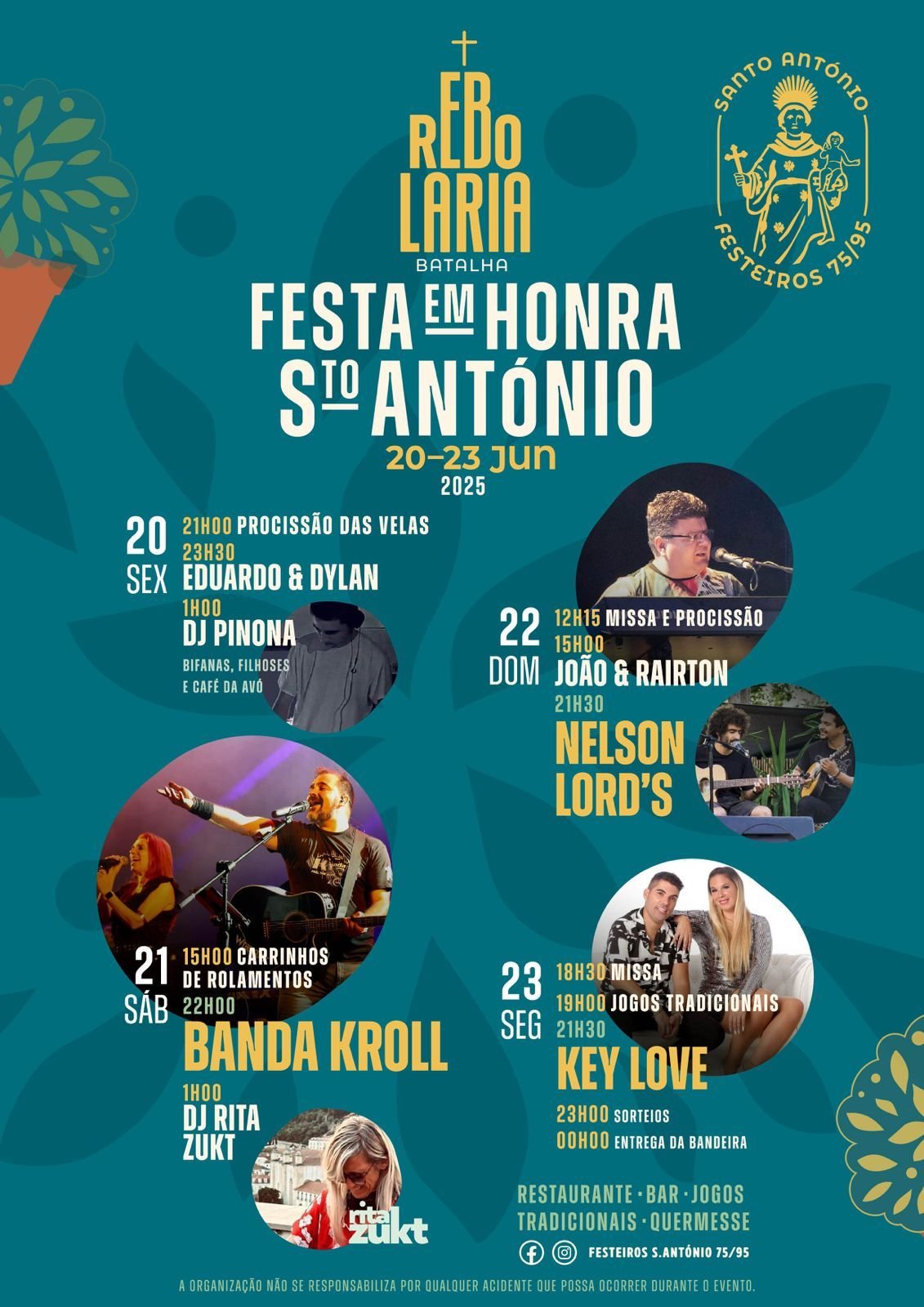 Cartaz Festa em Honra de Santo António 2025 - Batalha