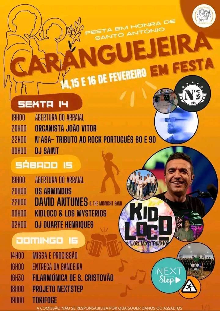 Cartaz Festa em Honra de Santo António 2025 - Caranguejeira