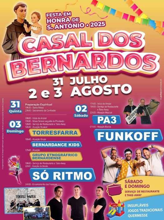 Cartaz Festa em Honra de Santo António 2025 - Casal dos Bernardos