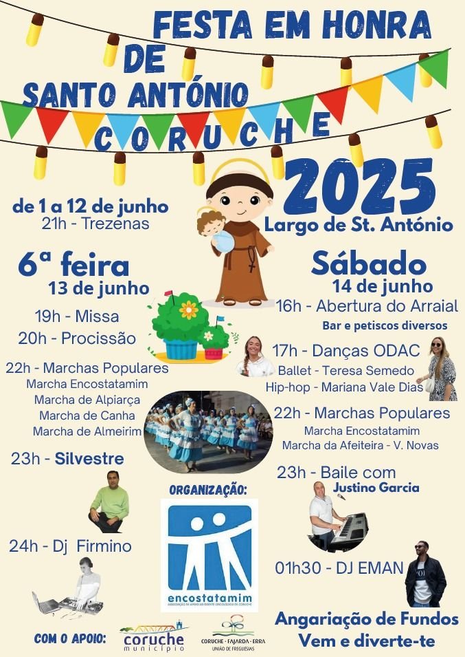 Cartaz Festa em Honra de Santo António 2025 - Coruche