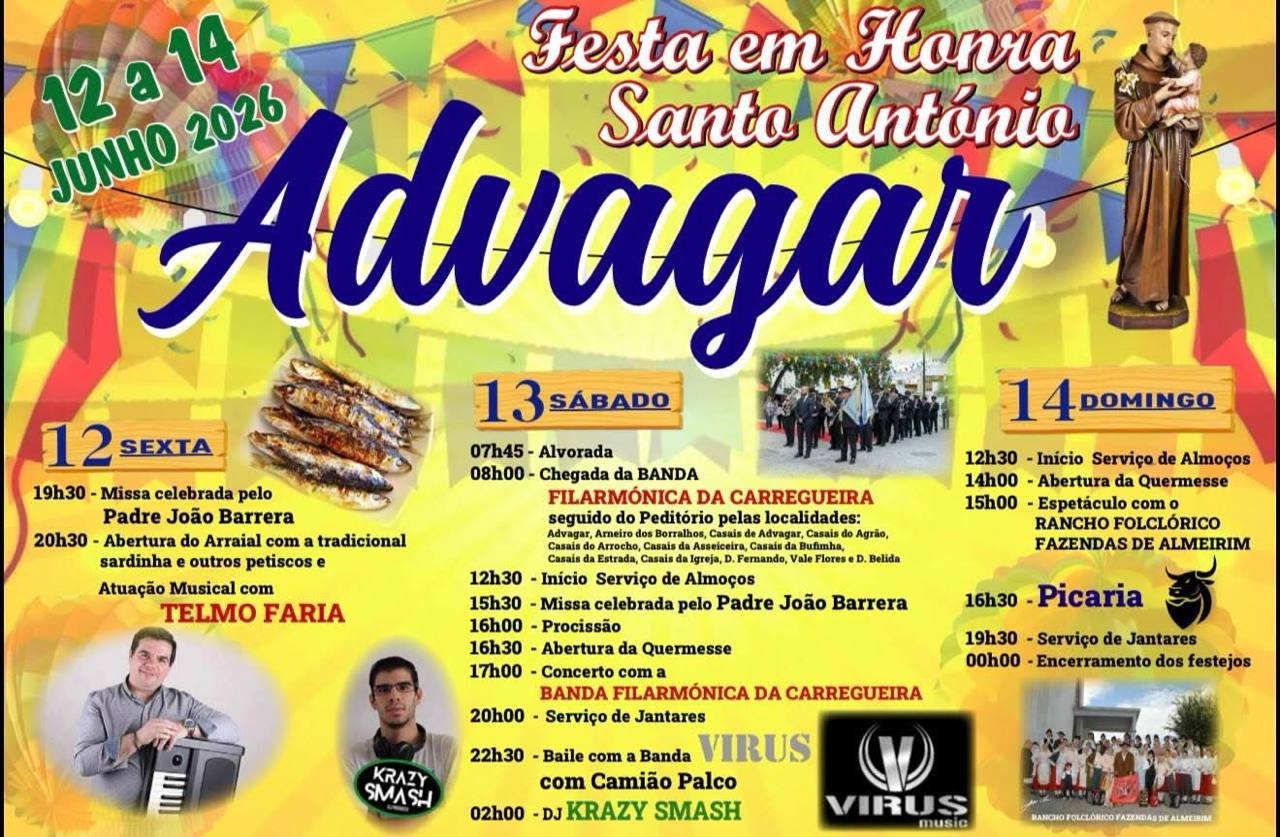 Cartaz Festa em honra de Santo António 2026 - Advagar