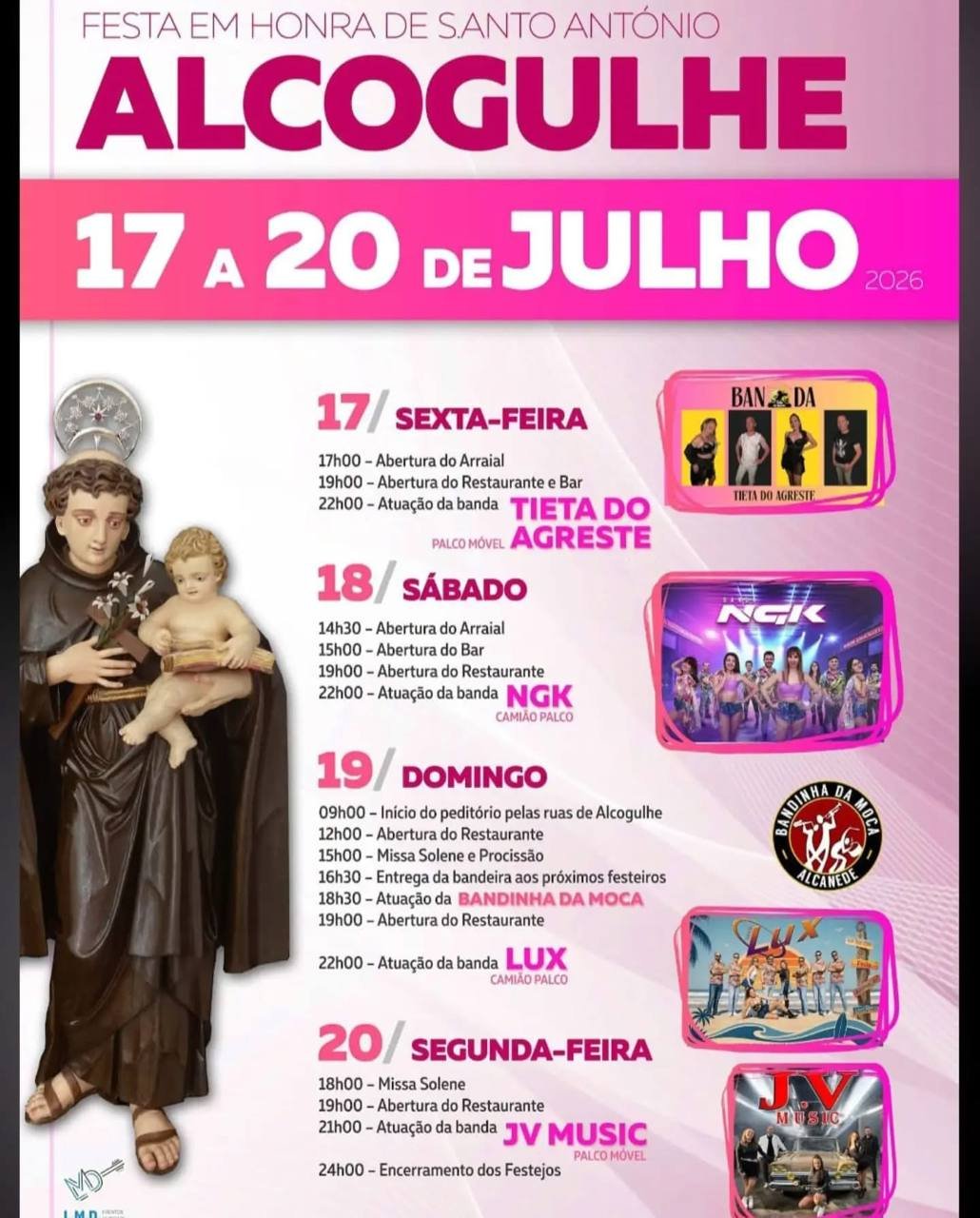 Cartaz Festa em honra de Santo António 2026 - Alcogulhe