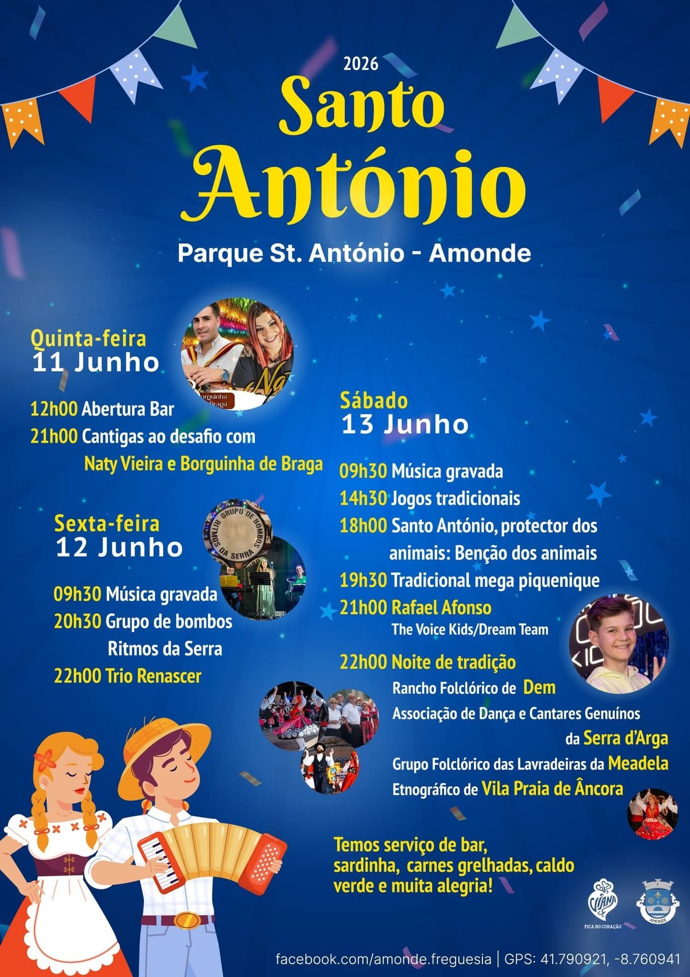Cartaz Festa em honra de Santo António 2026 - Amonde