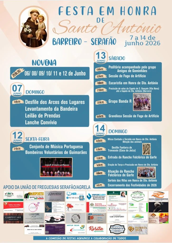 Cartaz Festa em honra de Santo António 2026 - Barreiro