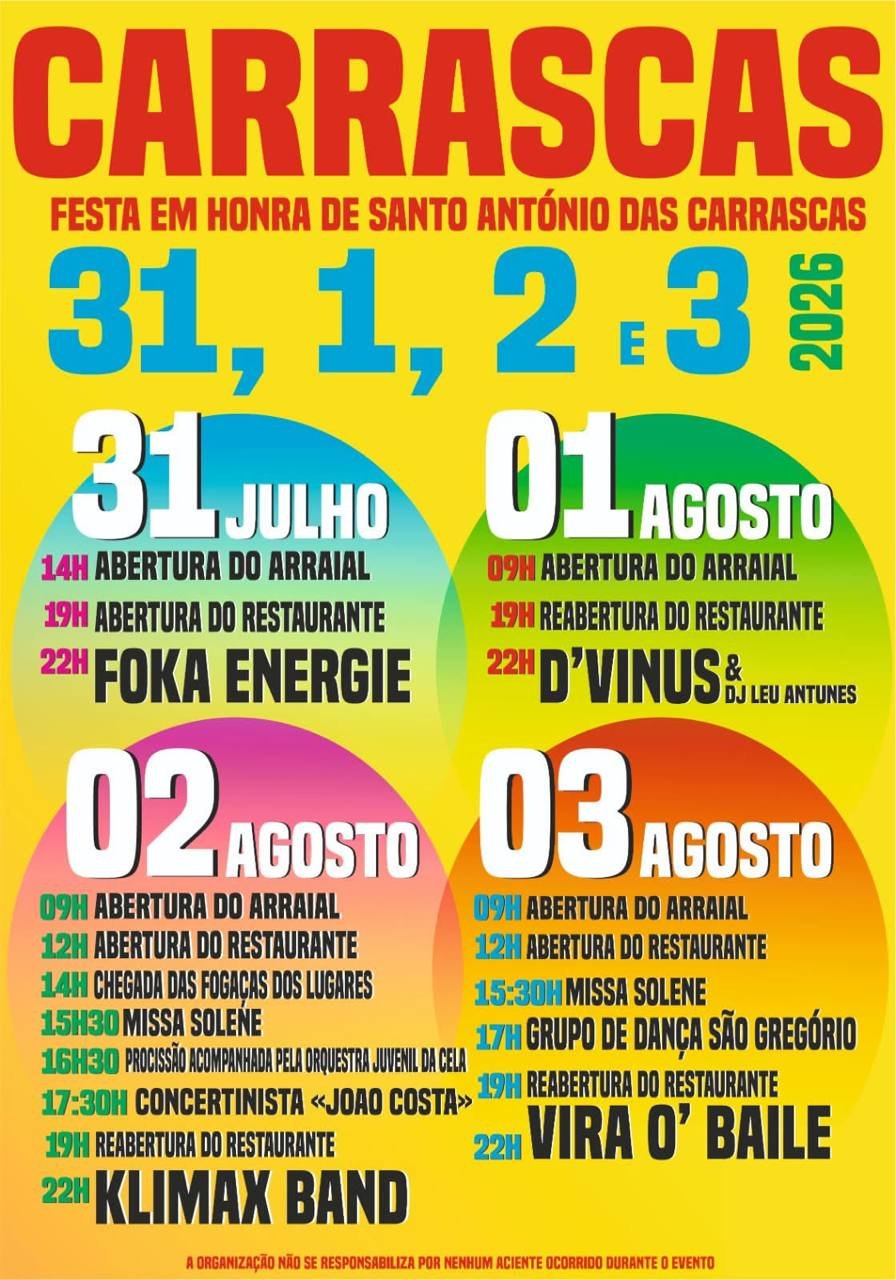 Cartaz Festa em honra de Santo António 2026 - Carrascas