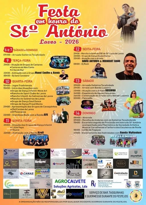 Cartaz Festa em honra de Santo António 2026 - Lavos