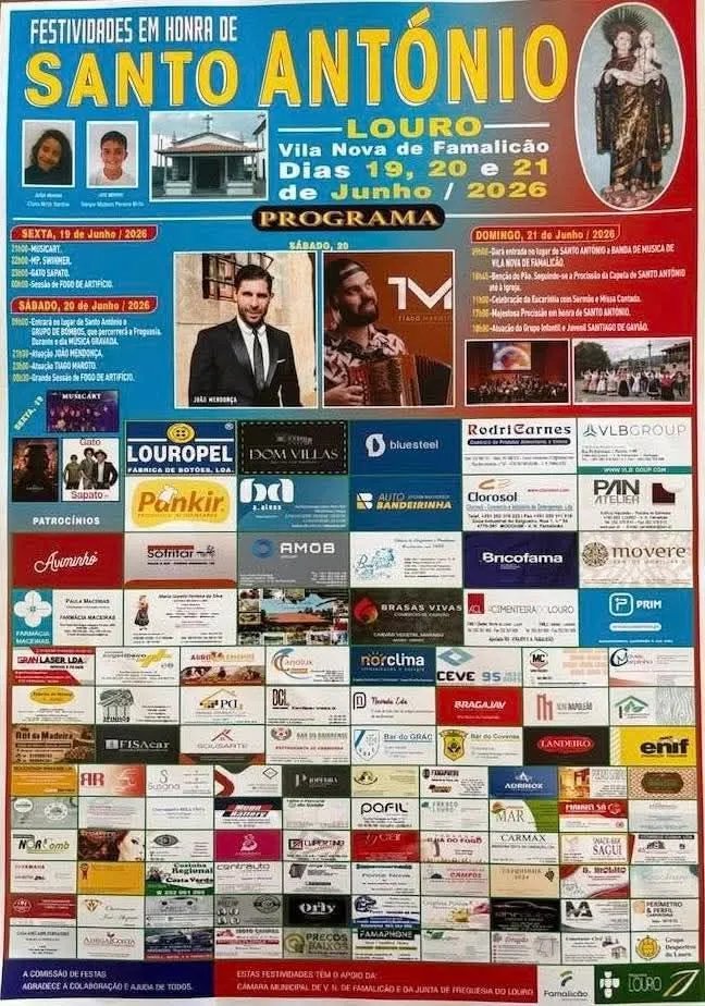 Cartaz Festa em honra de Santo António 2026 - Louro