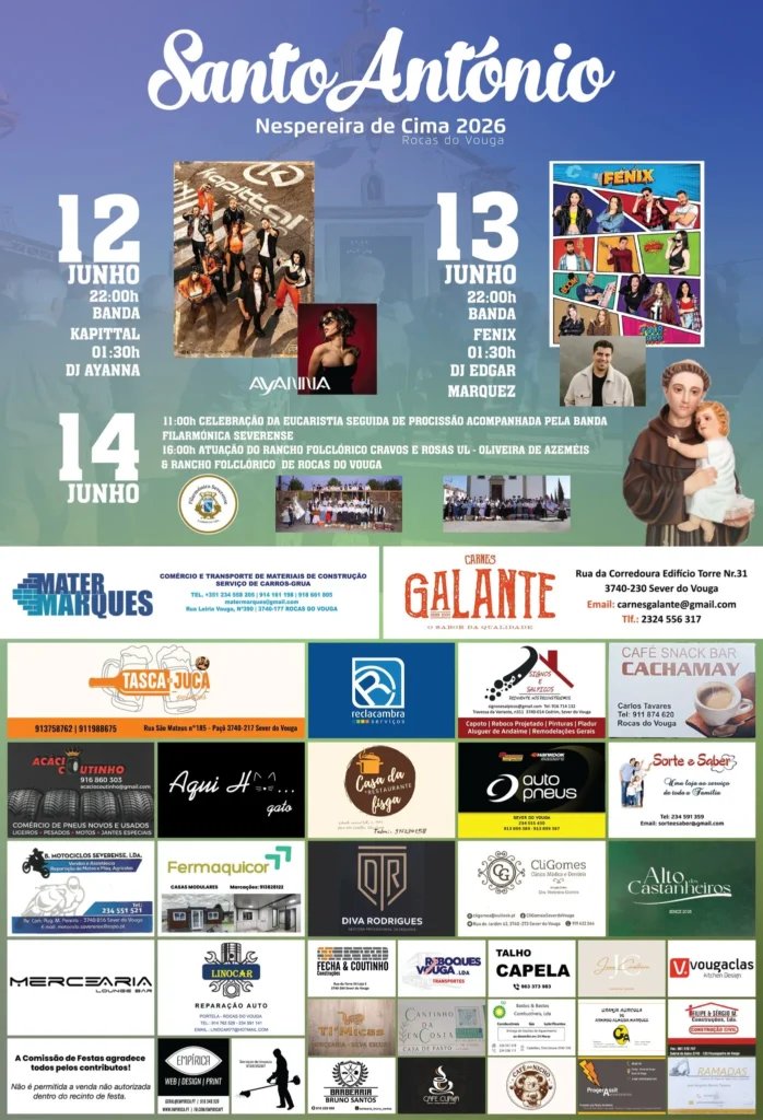 Cartaz Festa em honra de Santo António 2026 - Nespereira de Cima