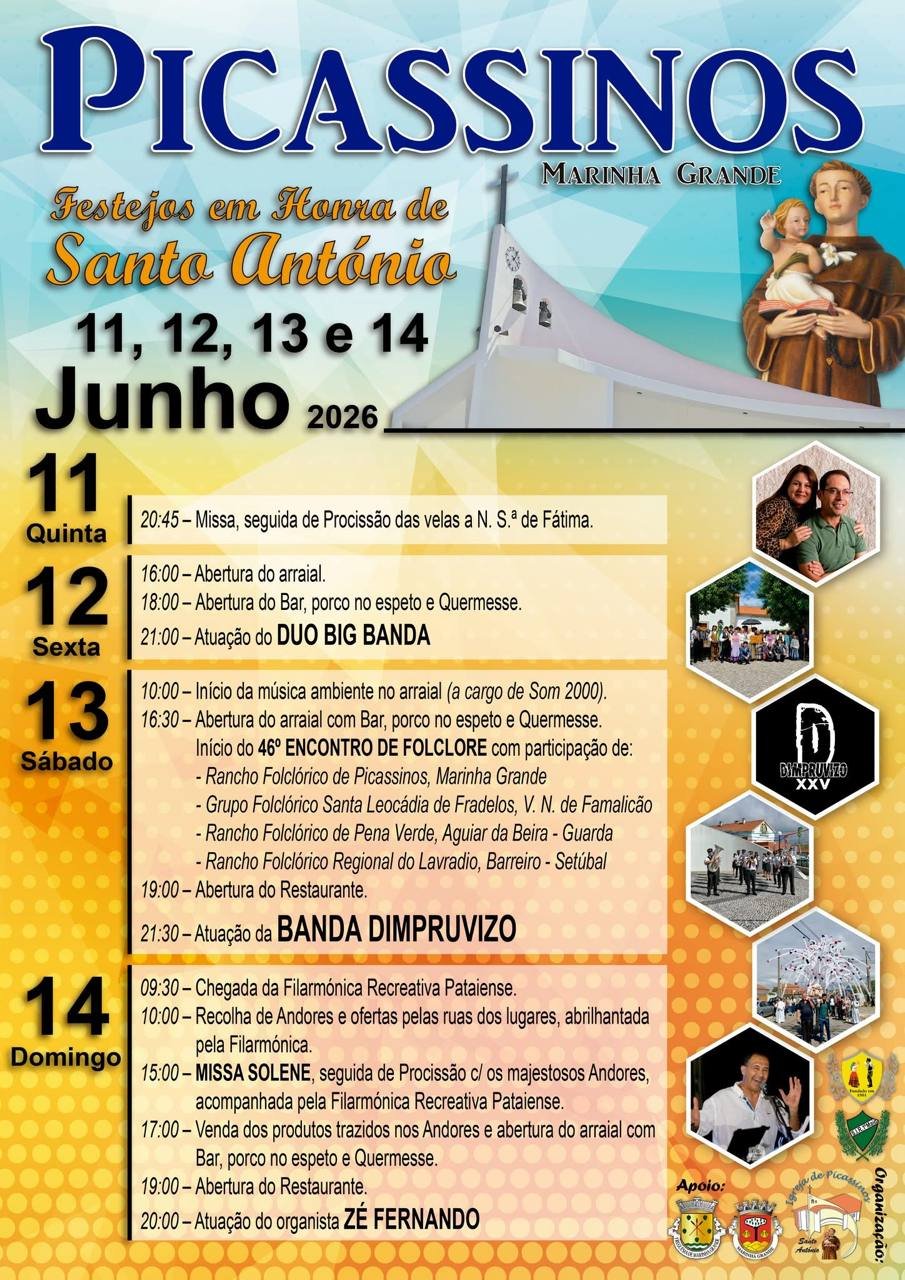 Cartaz Festa em honra de Santo António 2026 - Picassinos