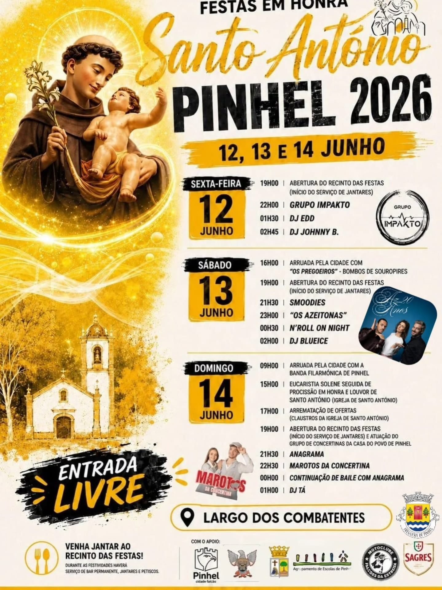 Cartaz Festa em honra de Santo António 2026 - Pinhel