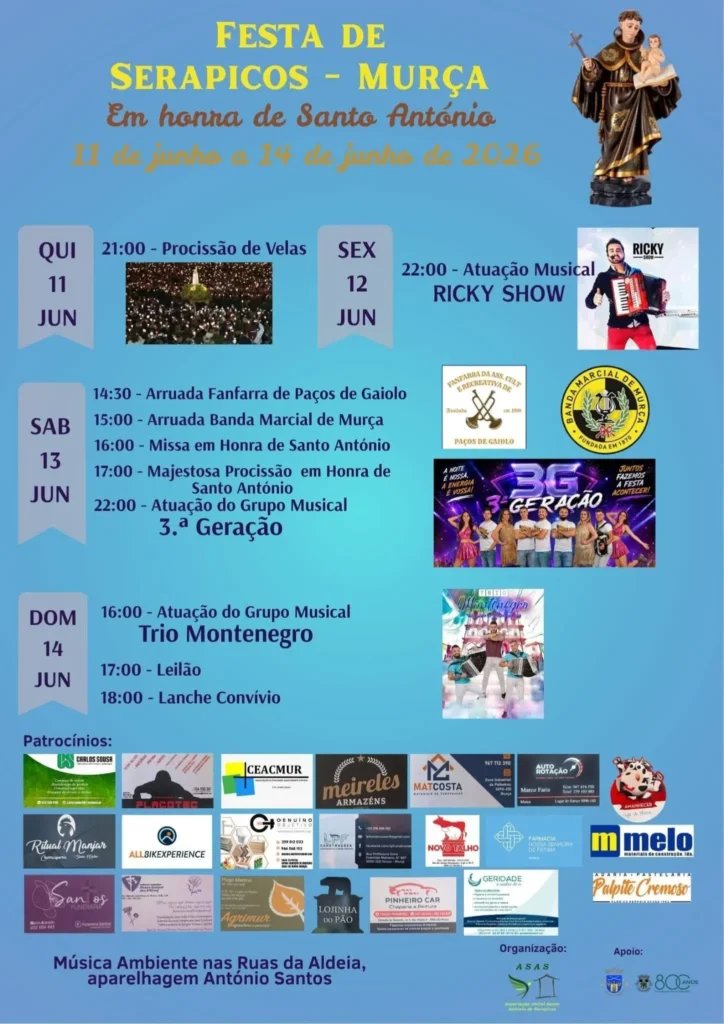 Cartaz Festa em honra de Santo António 2026 - Serapicos