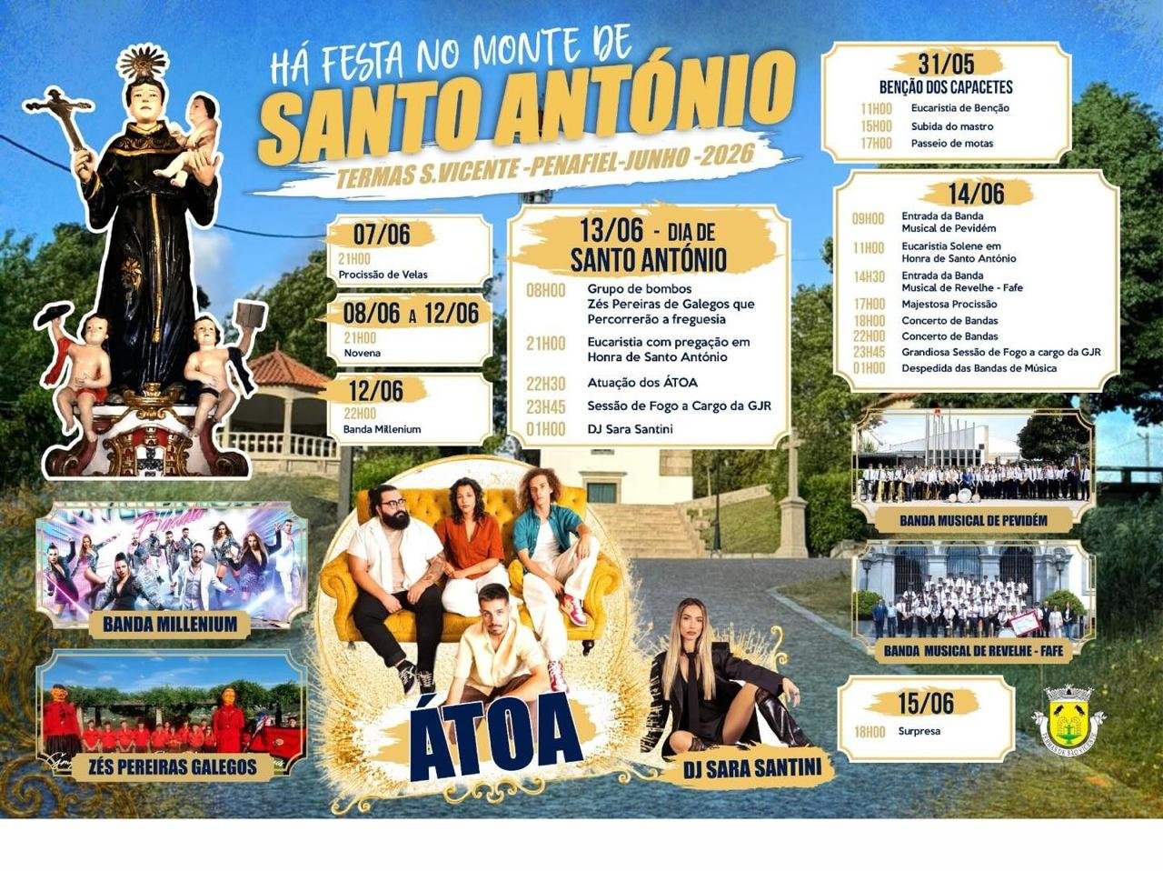 Cartaz Festa em honra de Santo António 2026 - Termas S. Vicente