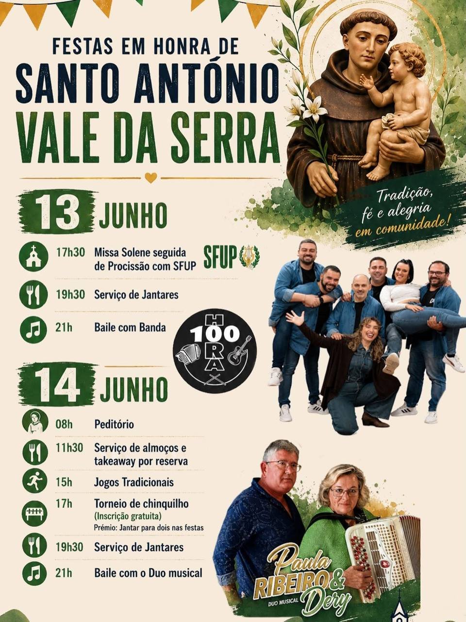 Cartaz Festa em honra de Santo António 2026 - Vale da Serra