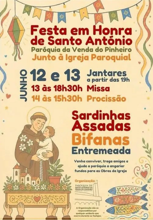 Cartaz Festa em honra de Santo António 2026 - Venda do Pinheiro