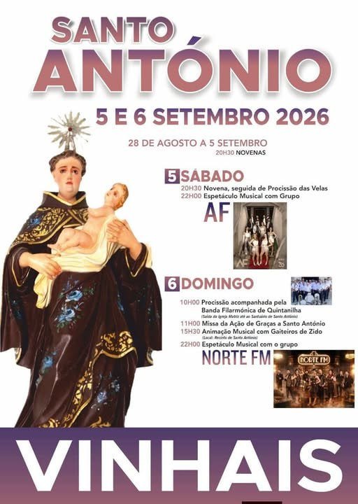 Cartaz Festa em honra de Santo António 2026 - Vinhais