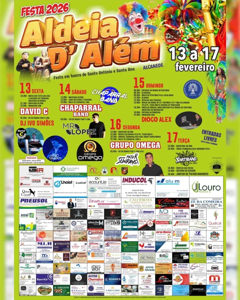Cartaz Festa em honra de Santo António e Santa Ana 2026 - Alcanede