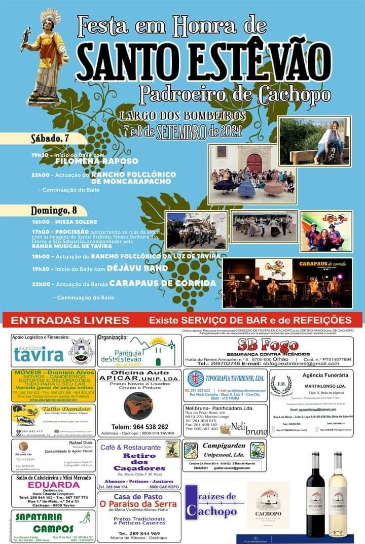 Cartaz Festa em Honra de Santo Estêvão 2024 - Cachopo