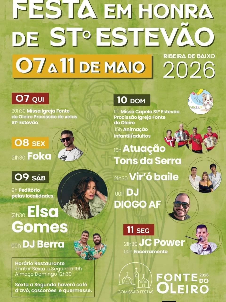Cartaz Festa em honra de Santo Estevão 2026 - Ribeira de Baixo