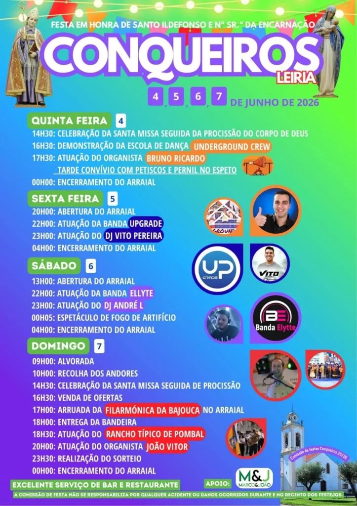 Cartaz Festa em honra de Santo Ildefonso 2026 - Conqueiros