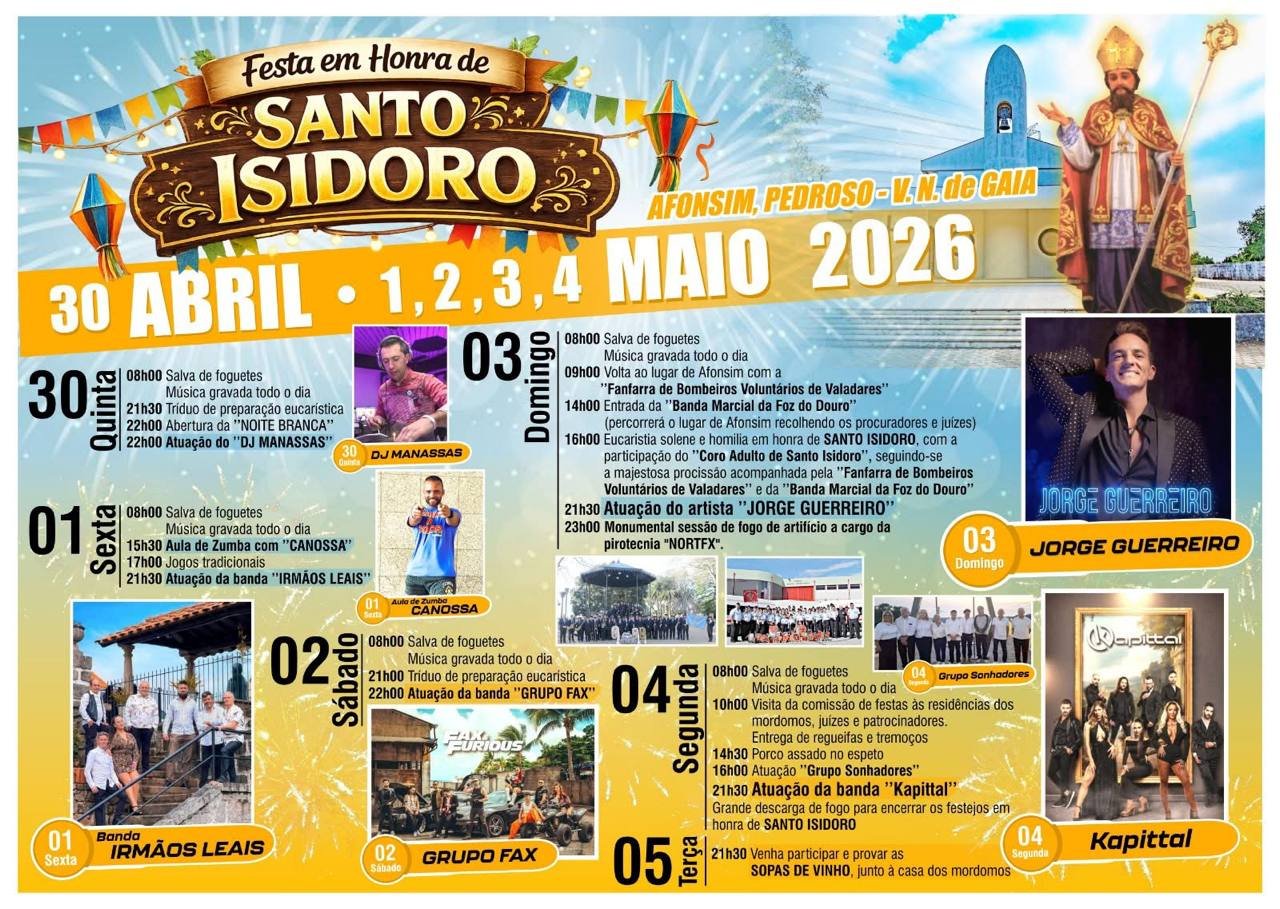 Cartaz Festa em honra de Santo Isidoro 2026 - Afonsim