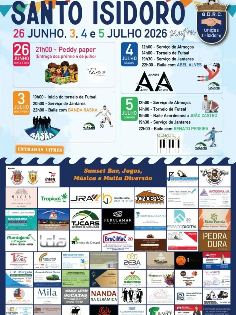 Cartaz Festa em honra de Santo Isidoro 2026 - Mafra