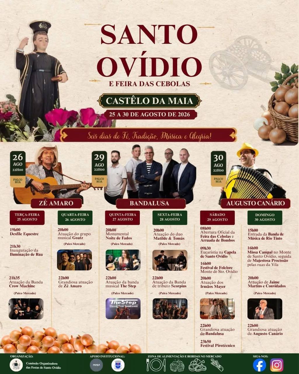 Cartaz Festa em honra de Santo Ovídio 2026 - Castelo da Maia