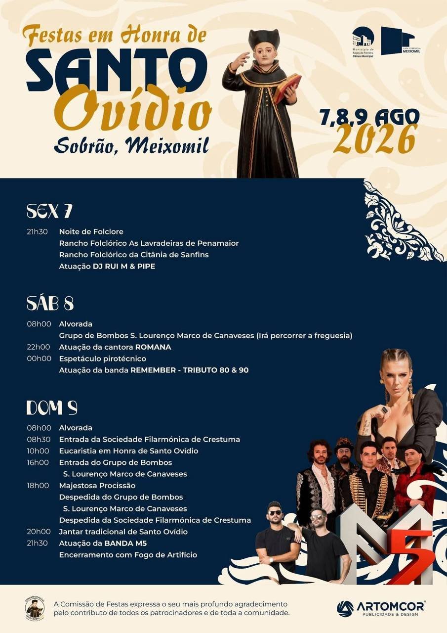 Cartaz Festa em honra de Santo Ovídio 2026 - Sobrão