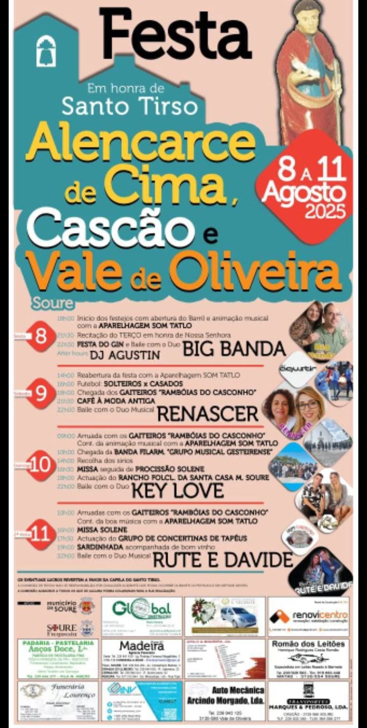 Cartaz Festa em Honra de Santo Tirso 2025 - Alencarce de Cima