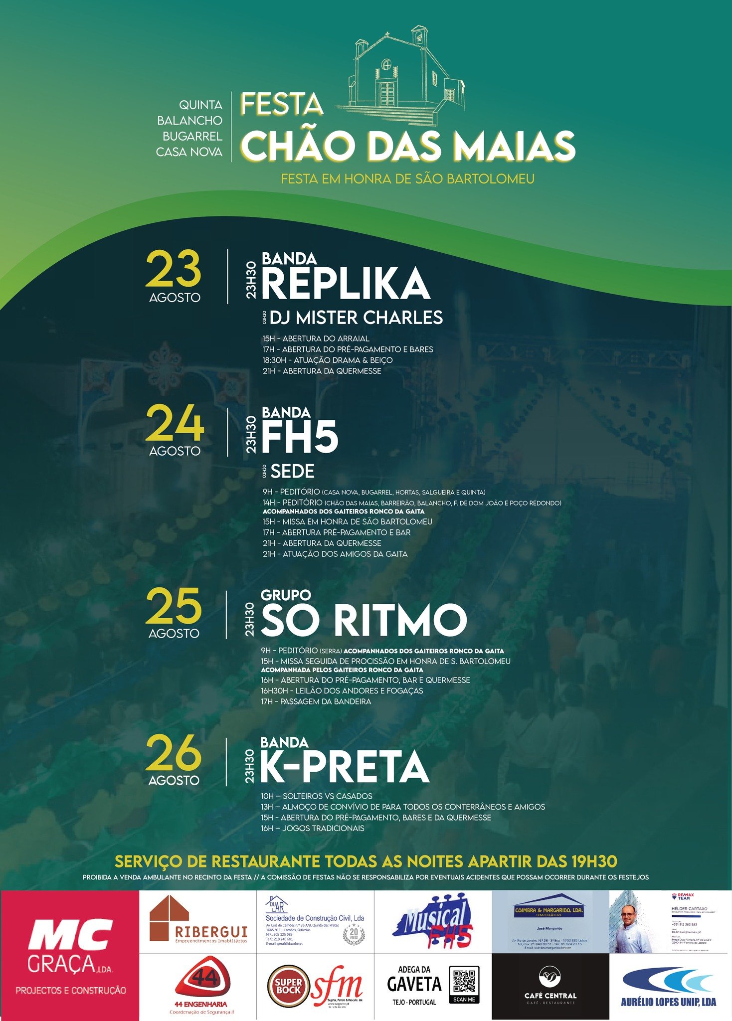 Cartaz Festa em Honra de São Bartolomeu 2024 - Chão das Maias