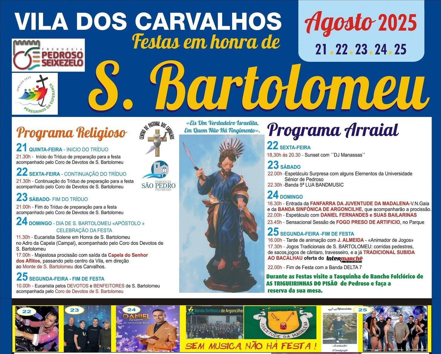 Cartaz Festa em honra de São Bartolomeu 2025 - Pedroso