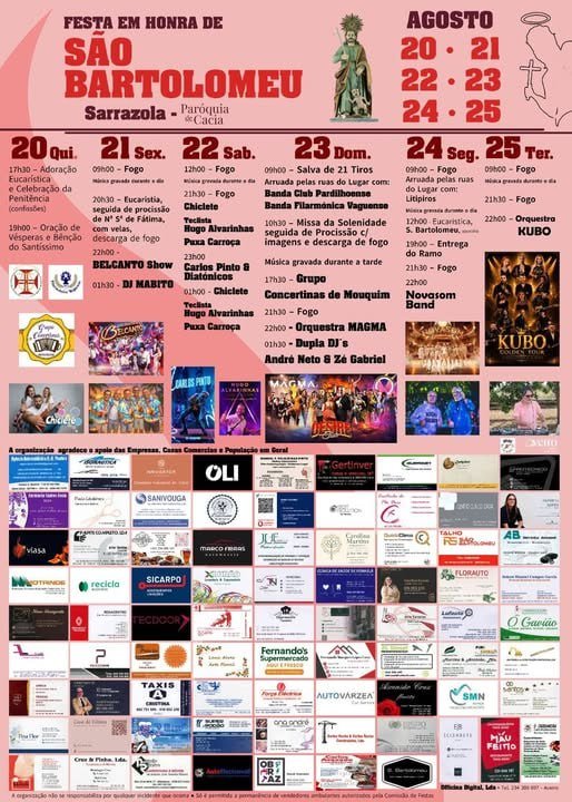Cartaz Festa em honra de São Bartolomeu 2026 - Sarrazola