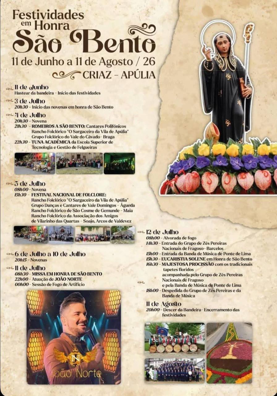 Cartaz Festa em honra de São Bento 2026 - Apúlia