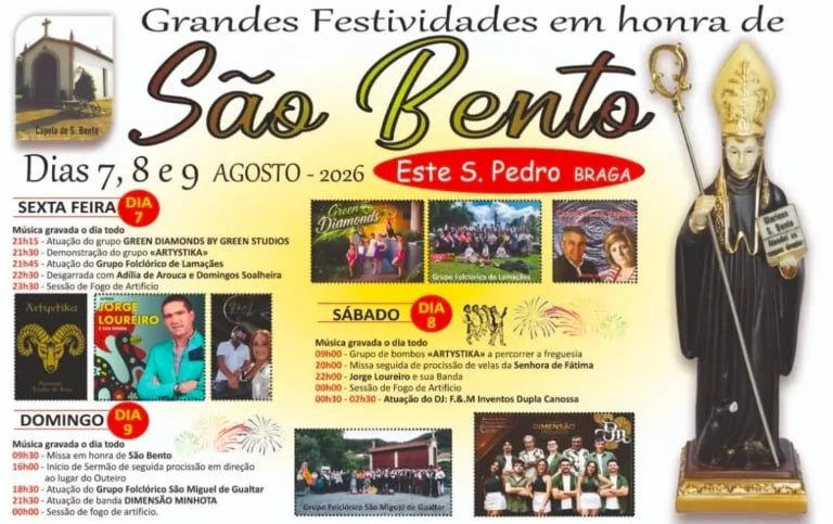 Cartaz Festa em honra de São Bento 2026 - Este S. Pedro