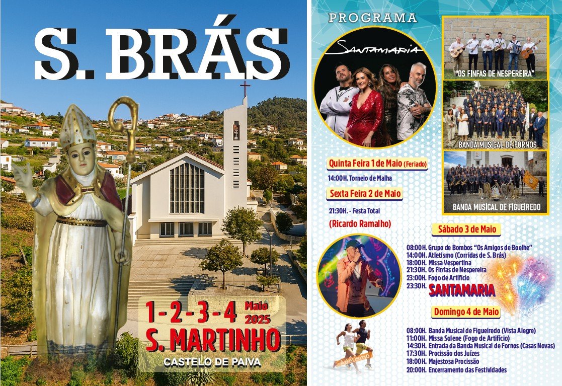 Cartaz Festa em Honra de São Brás 2025 - Castelo de Paiva