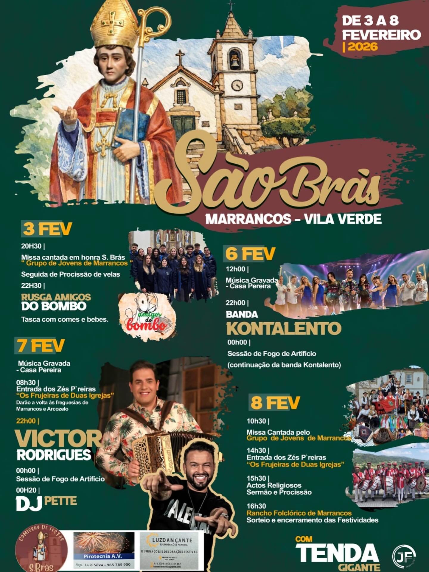 Cartaz Festa em honra de São Brás 2026 - Marrancos