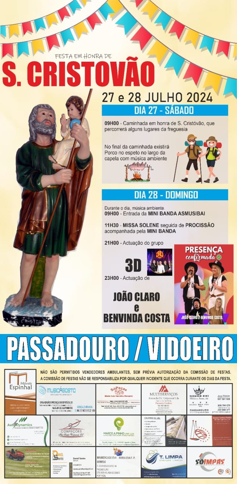 Cartaz Festa em Honra de São Cristovão 2024 - Passadouro
