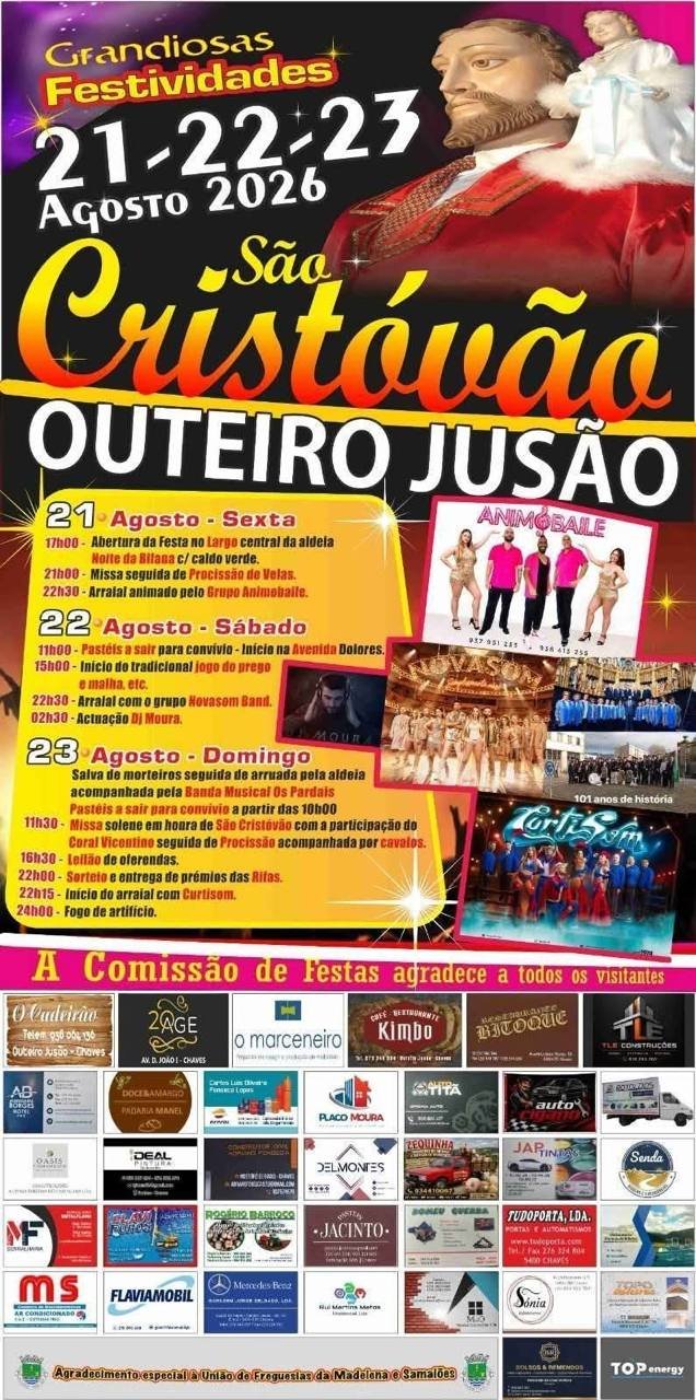 Cartaz Festa em honra de São Cristóvão 2026 - Outeiro Jusão