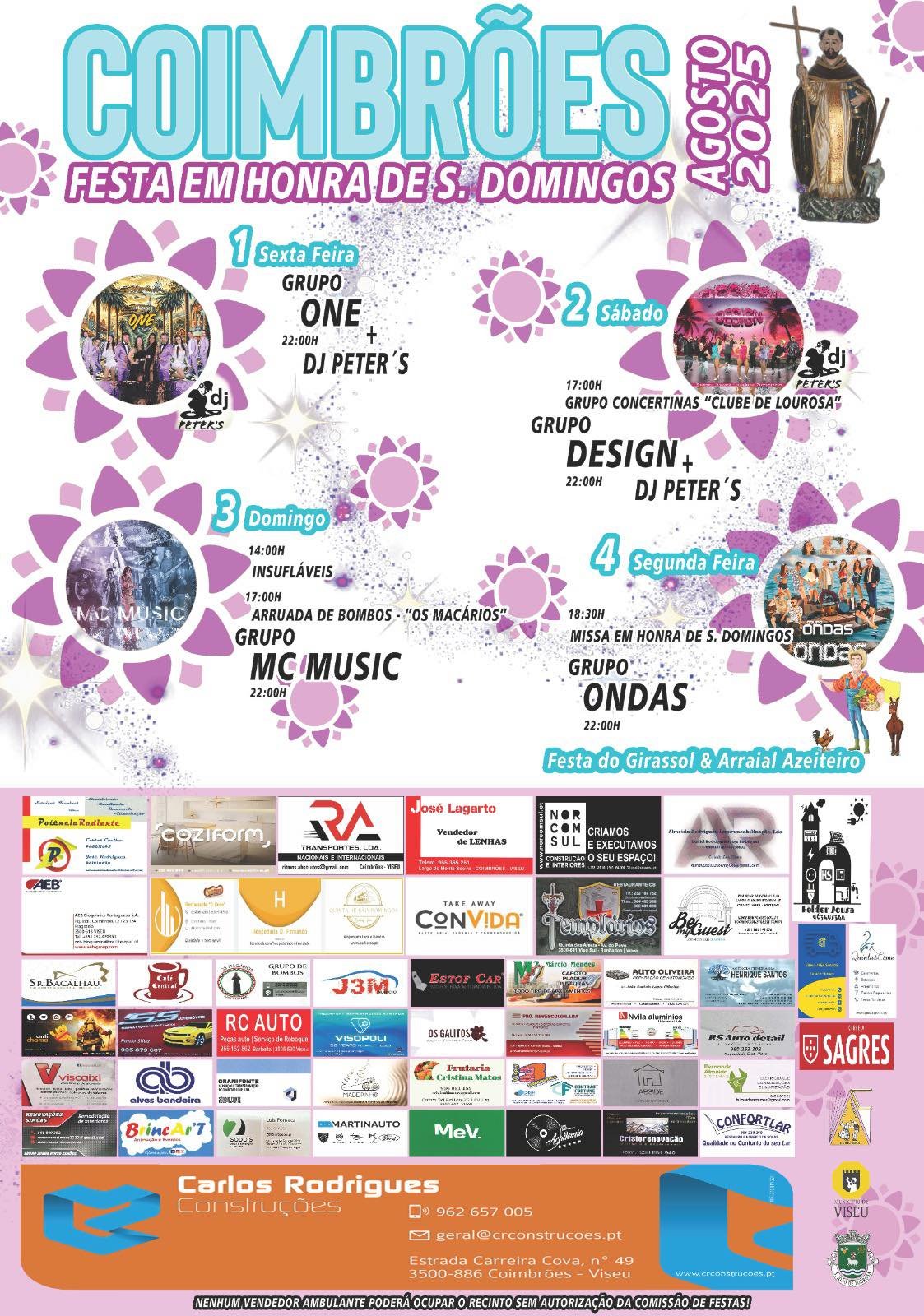 Cartaz Festa em Honra de São Domingos 2025 - Coimbrões