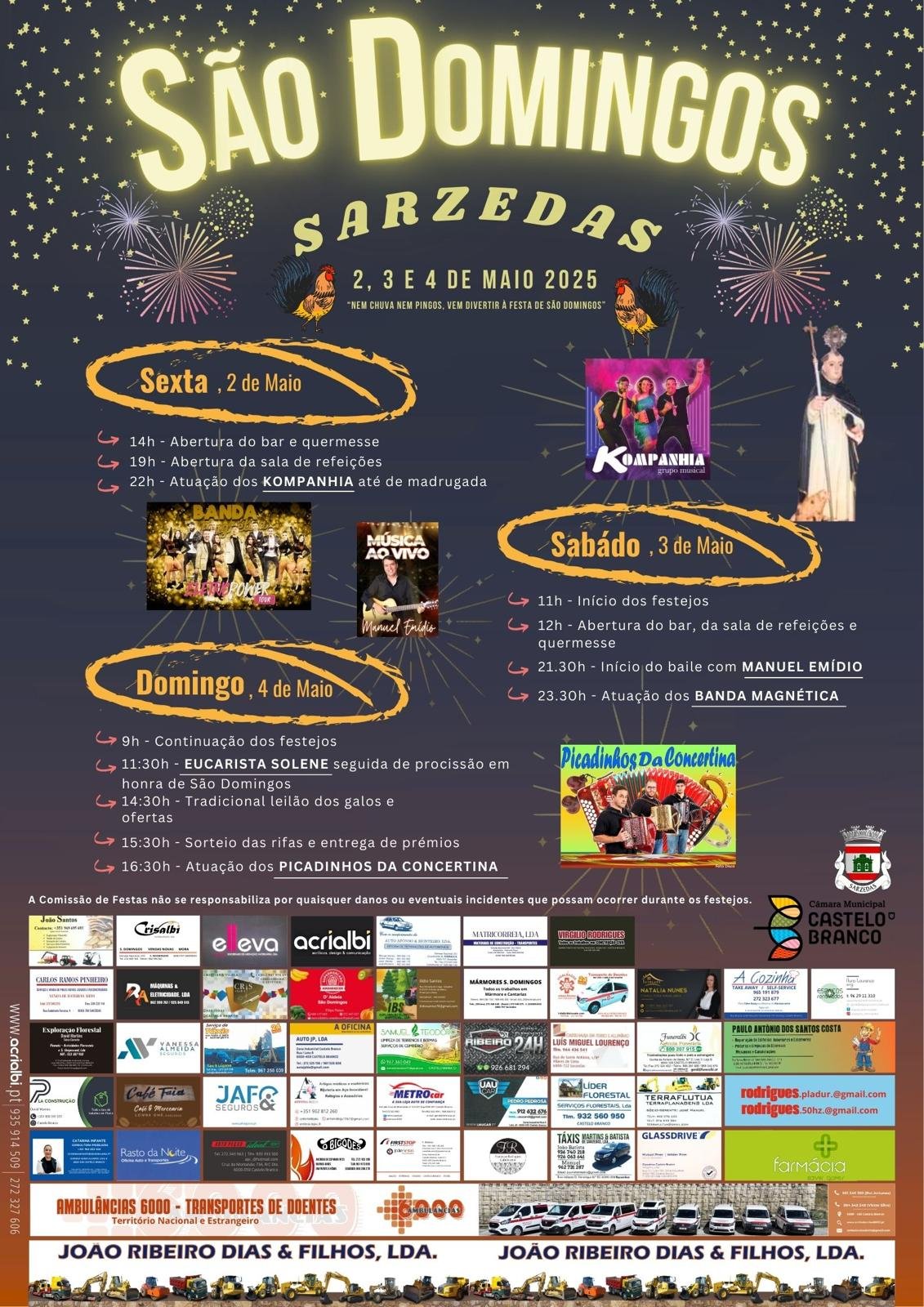 Cartaz Festa em Honra de São Domingos 2025 - Sarzedas