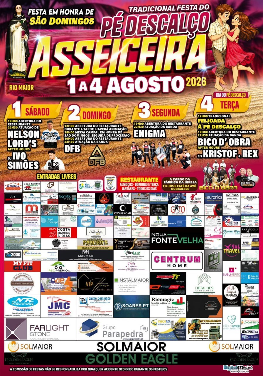 Cartaz Festa em honra de São Domingos 2026 - Asseiceira