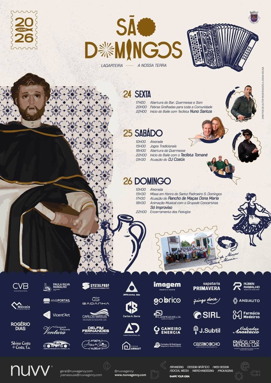 Cartaz Festa em honra de São Domingos 2026 - Lagarteira