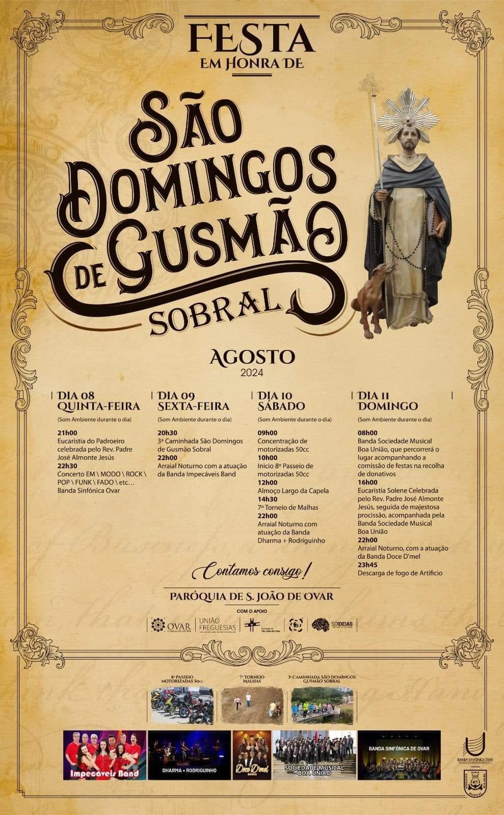 Cartaz Festa em Honra de São Domingos de Gusmão 2024 - Sobral